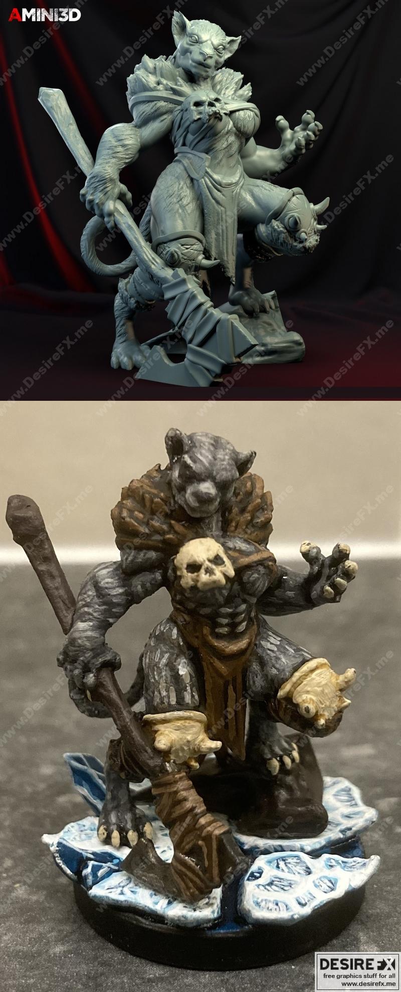 3D打印模型：女巴尔巴瑞安角色（来自游戏/动漫）|Tabaxi Barbarian Female – 3D Print Model STL