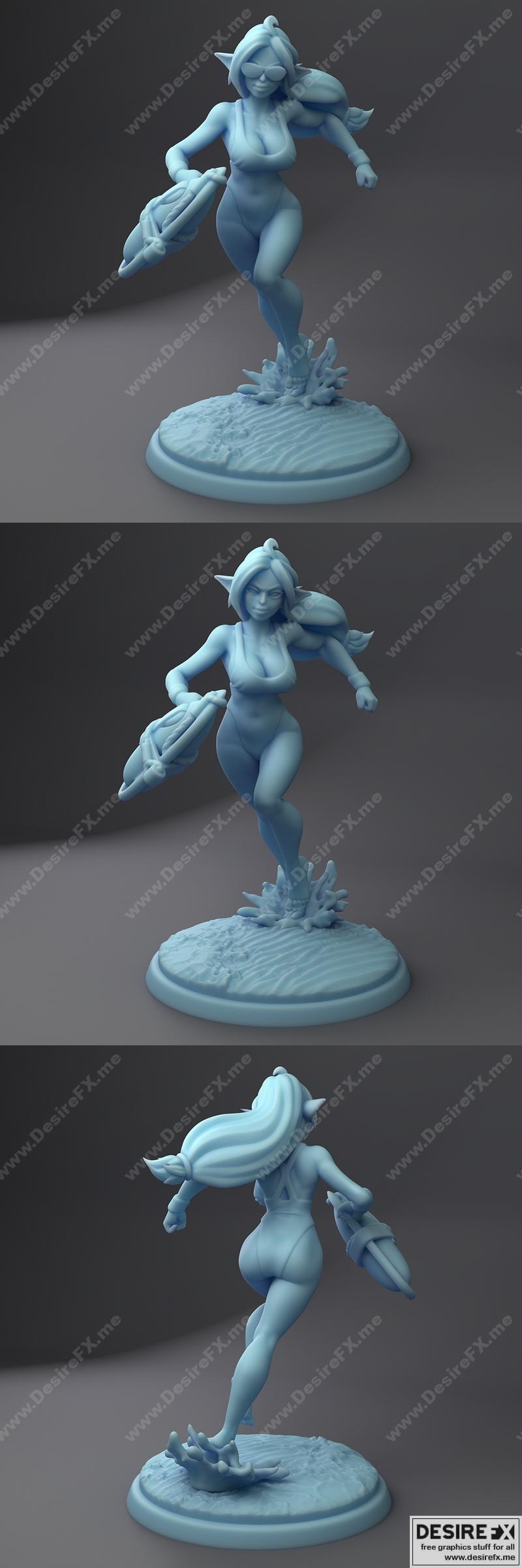 费尔维察·卡里娜——精灵救生员 3D打印模型|Feywatch Karina – Elf Lifeguard – 3D Print Model STL