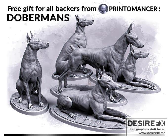 晨曦姐妹——多比犬3D打印模型|Sisters of the Dawn – Doberman fin – 3D Print Model STL