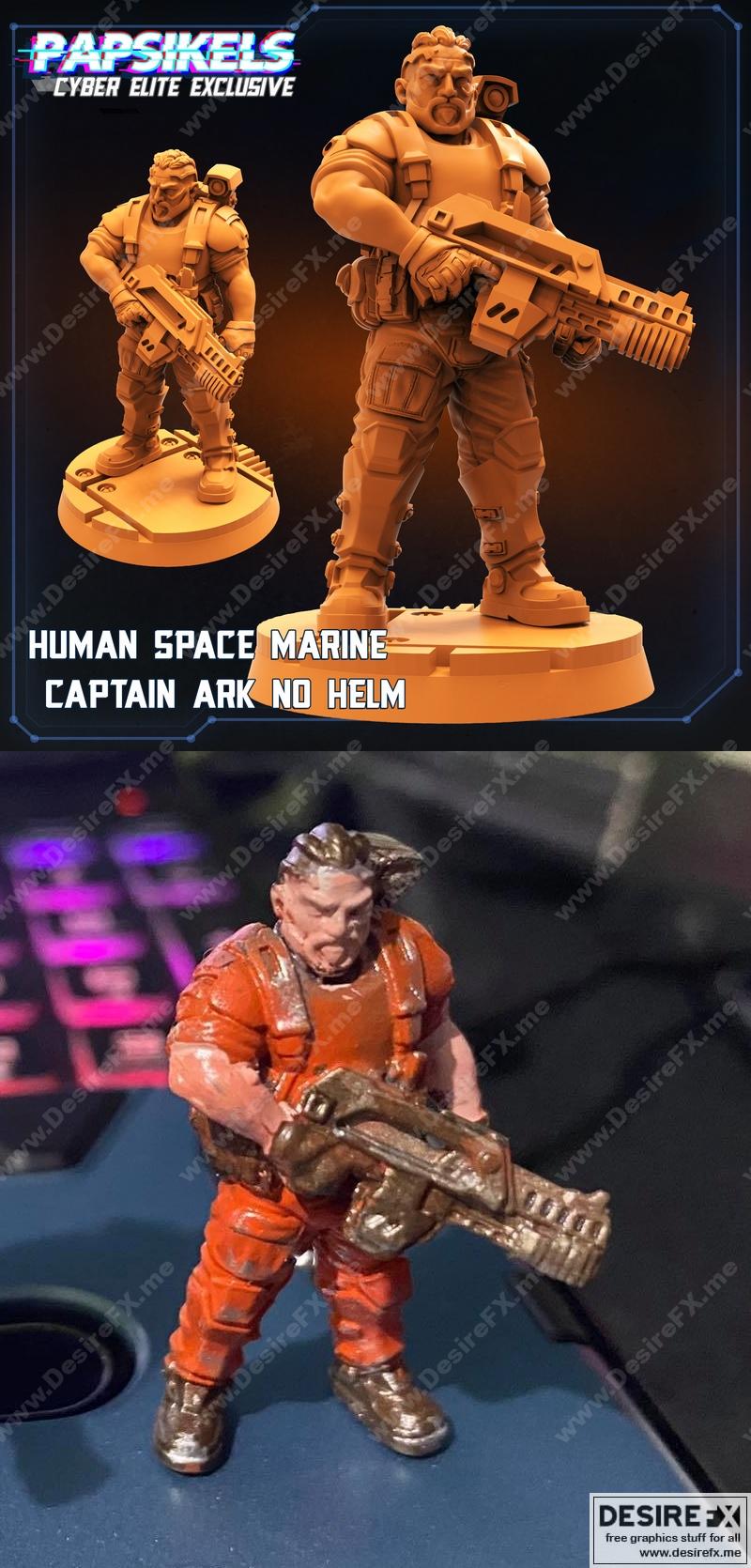 人类太空陆战队员ARK（无舵）3D打印模型|Human Space Marine Captain ARK (no helm) – 3D Print Model STL