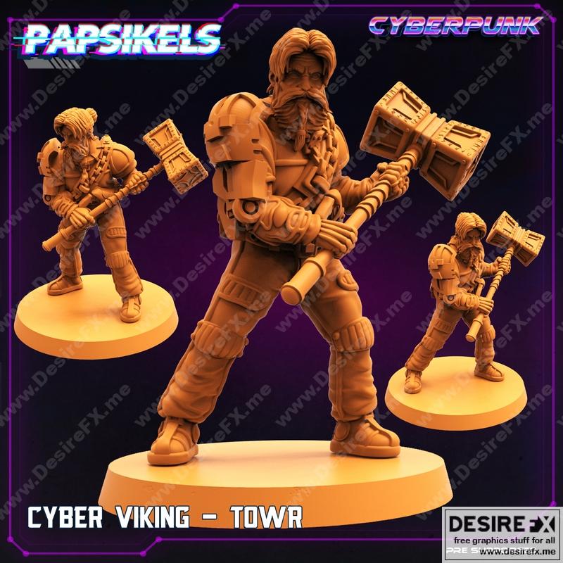 Cyber Viking系列3D打印模型：Towr角色造型|Cyber Viking – Towr – 3D Print Model STL