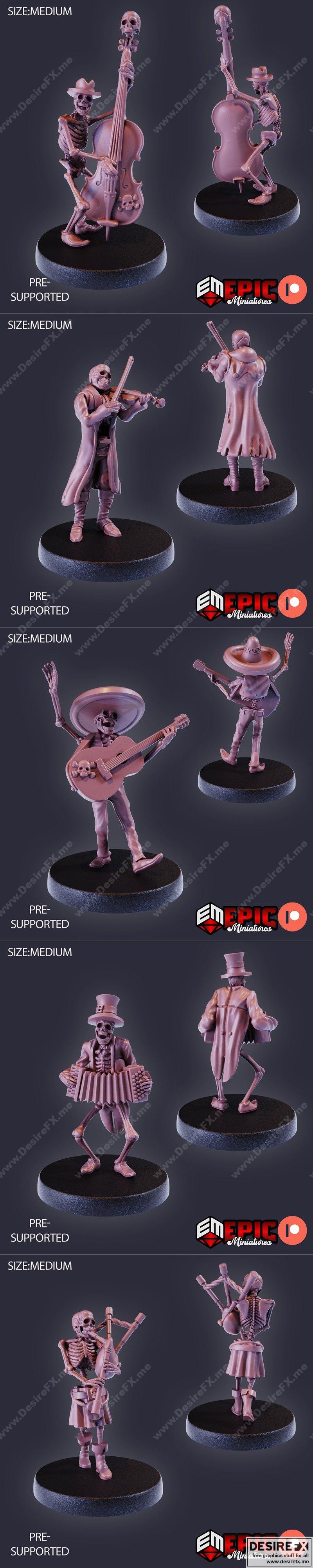 骨架乐手 - 3D打印模型|Skeleton Musicians – 3D Print Model STL