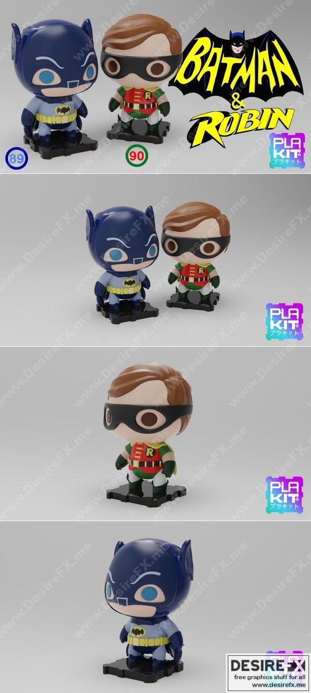 普拉基特 60年代蝙蝠侠与罗宾 3D打印模型|Plakit – Batman – Robin, Anos 60 – 3D Print Model STL