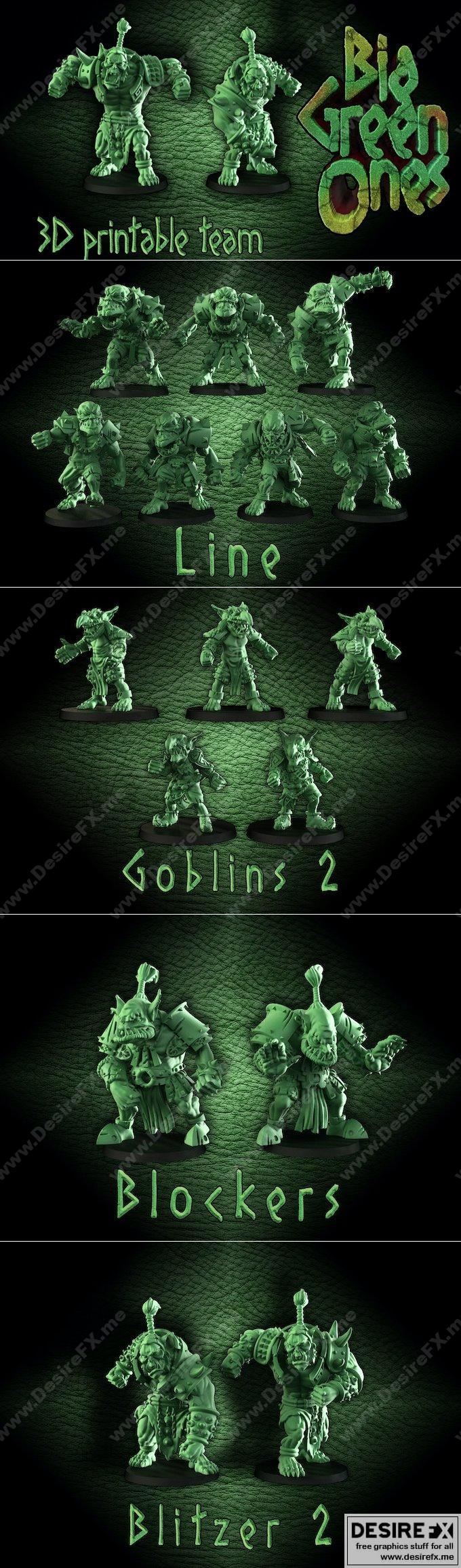 大绿战士3D打印模型|Cross Lances – Big Green Ones – 3D Print Model STL