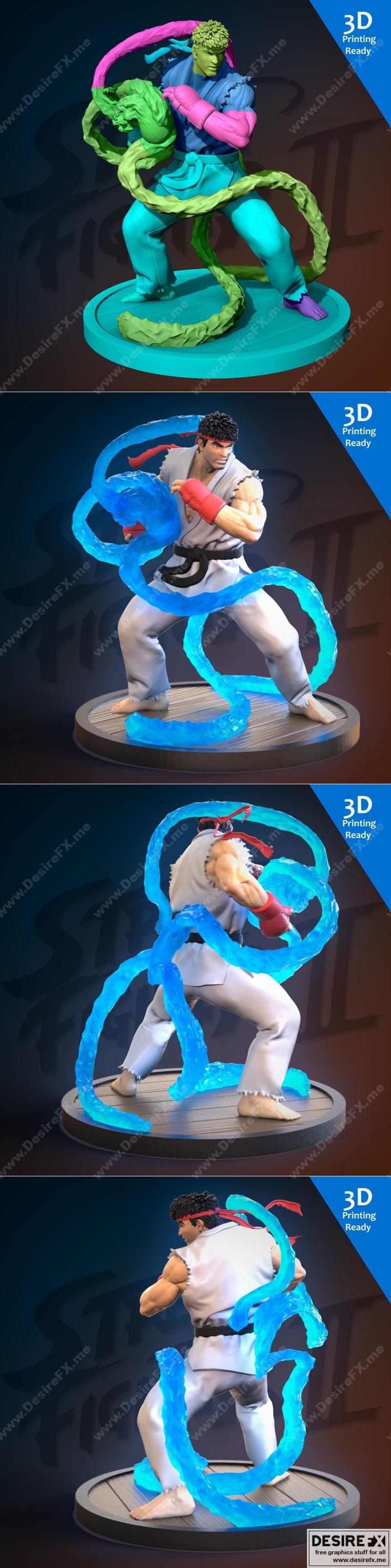 Ryu - 动漫游戏角色3D打印模型|Ryu – 3D Print Model STL