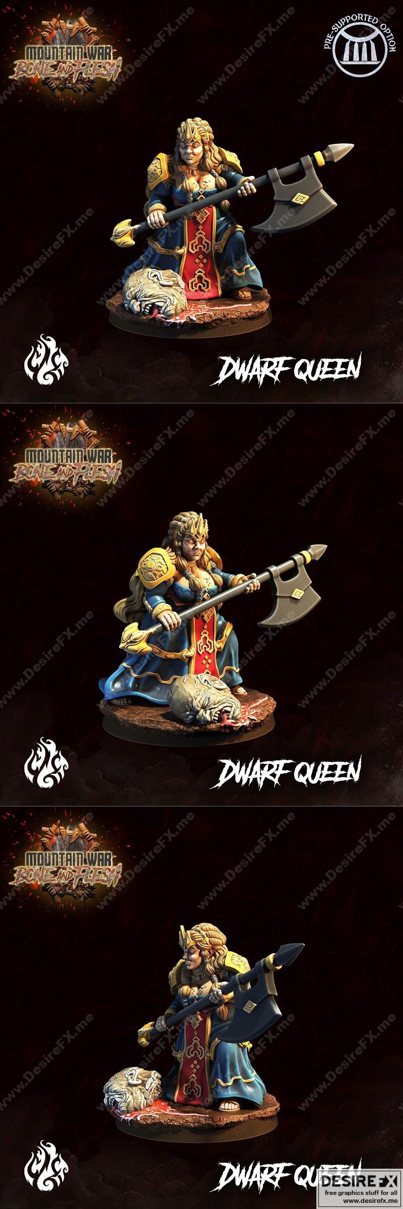 矮人女王 3D打印模型|Dwarf Queen – 3D Print Model STL
