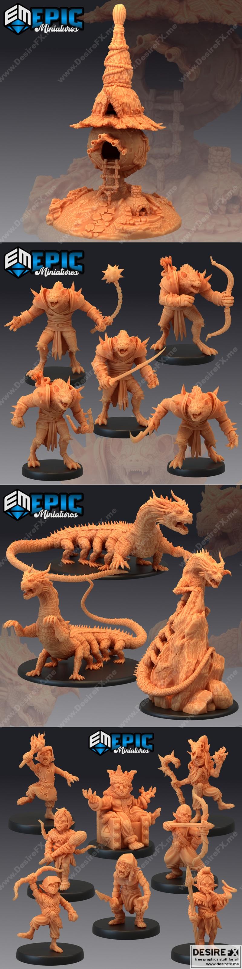 史诗迷你款——怪物暴动——3D打印模型|Epic Minis – Monster Rampage – 3D Print Model STL
