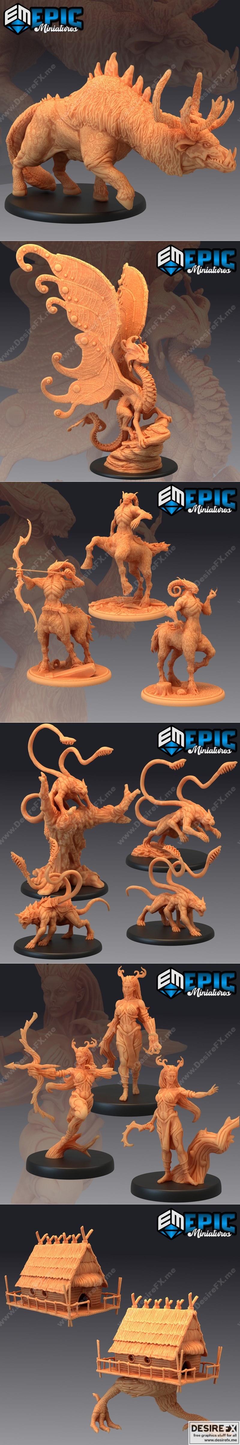 史诗迷你款 - 费亚森林 - 3D打印模型|Epic Minis – Fey Woods – 3D Print Model STL