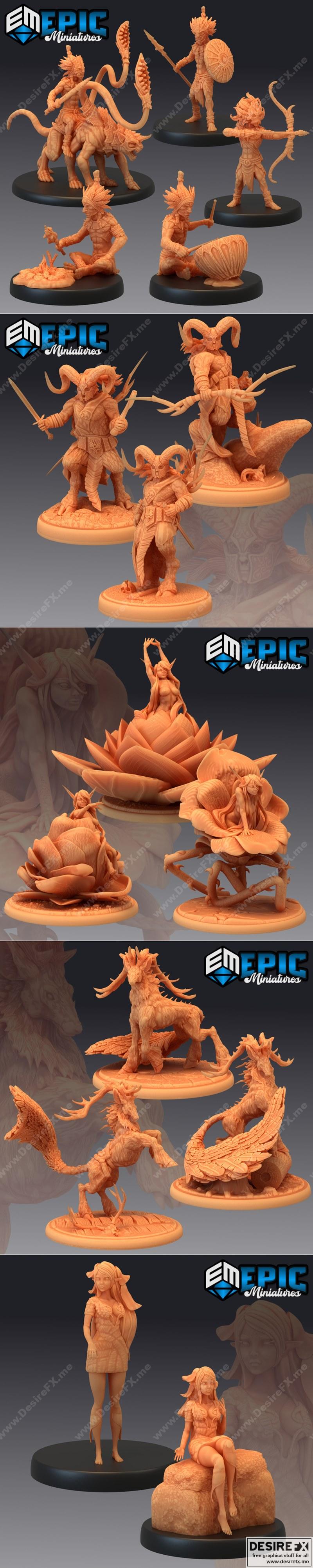史诗迷你款 - 费亚森林 - 3D打印模型|Epic Minis – Fey Woods – 3D Print Model STL