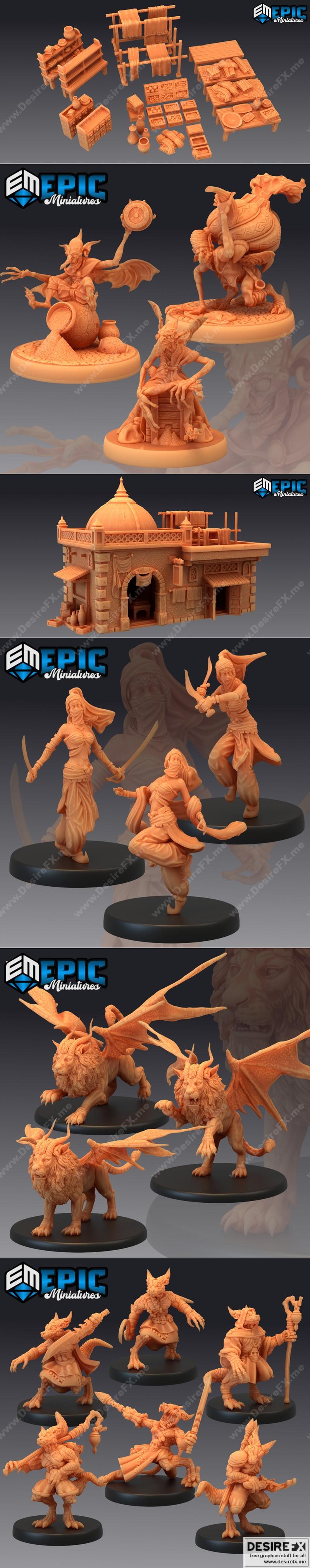 史诗迷你系列——神话沙漠——3D打印模型|Epic Minis – Mythical Desert – 3D Print Model STL