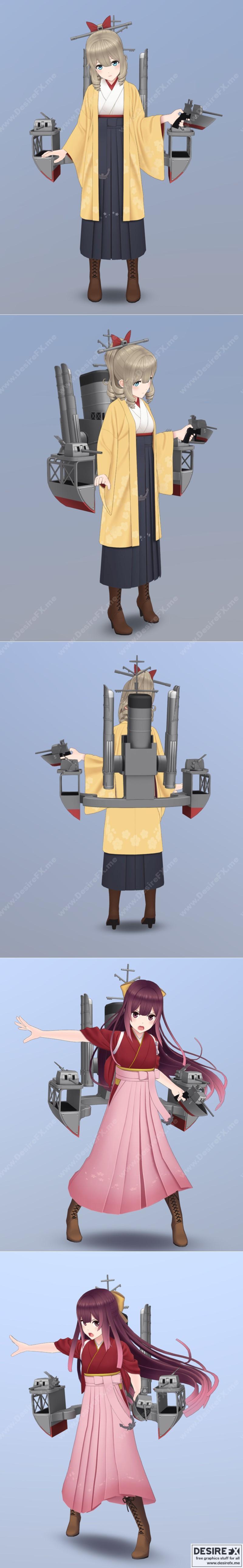 船旗风与船神风——3D打印模型|Ship Flag Wind and Ship Kamikaze – 3D Print Model STL