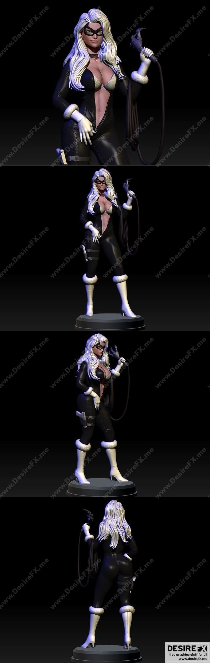 黑猫脱衣 3D打印模型|Black Cat Undressing – 3D Print Model STL