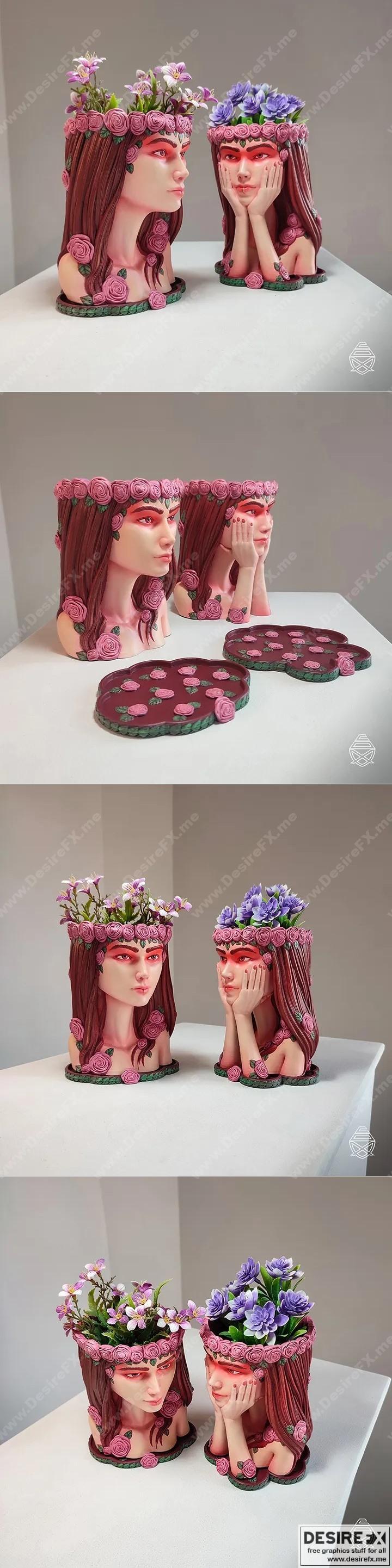 Flora女神 3D打印模型（双款）|Flora Goddess – Pipe Cox – 2 models – 3D Print Model STL