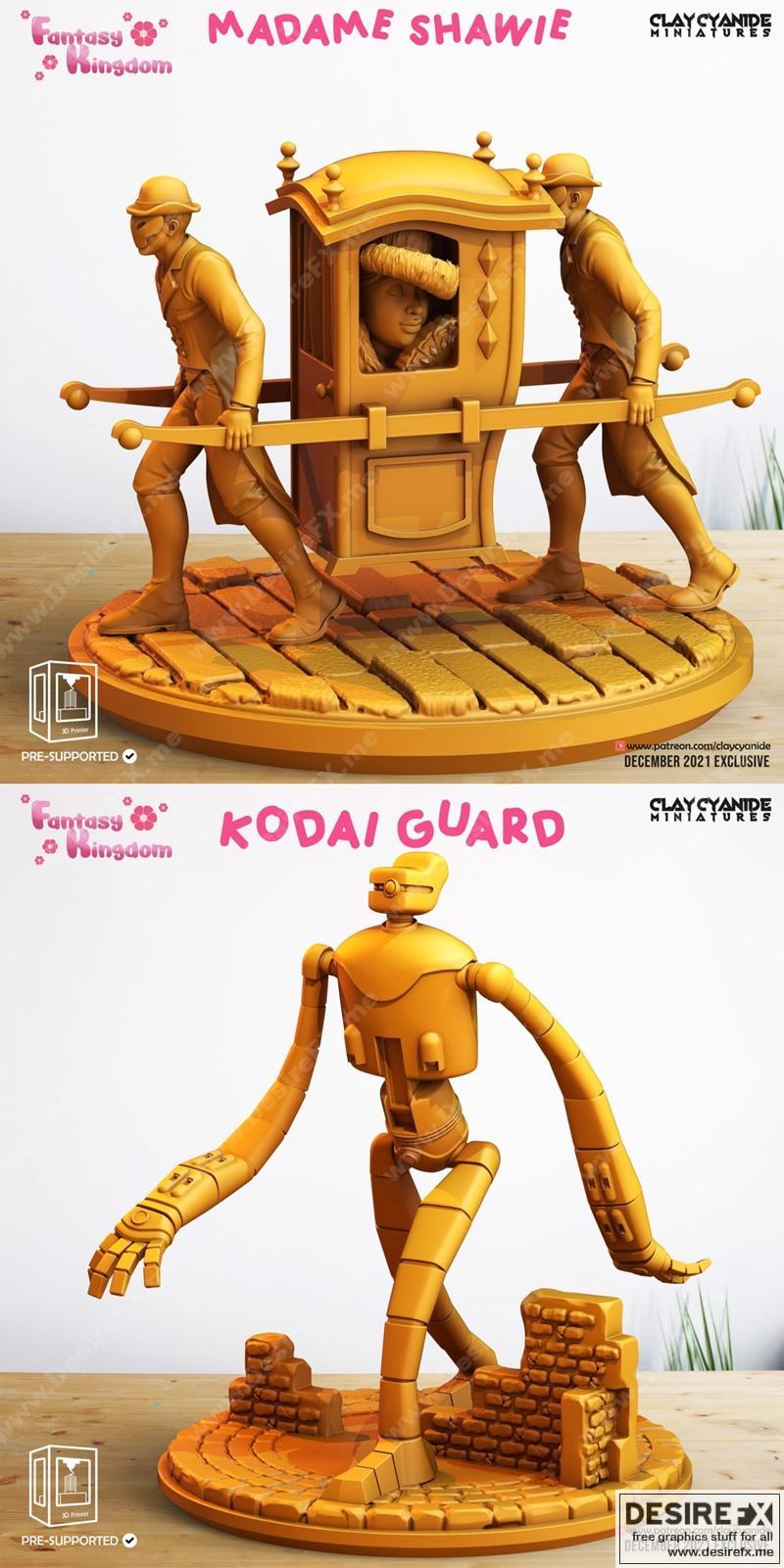 陶土氰化物微型模型——卡达伊守卫·莎维夫人|Clay Cyanide Miniatures – Madame Shawie, Kodai Guard – 3D Print Model STL