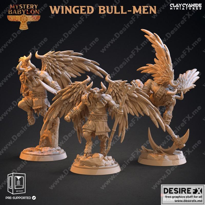 翼龙人——3D打印模型|Winged Bull-Men – 3D Print Model STL