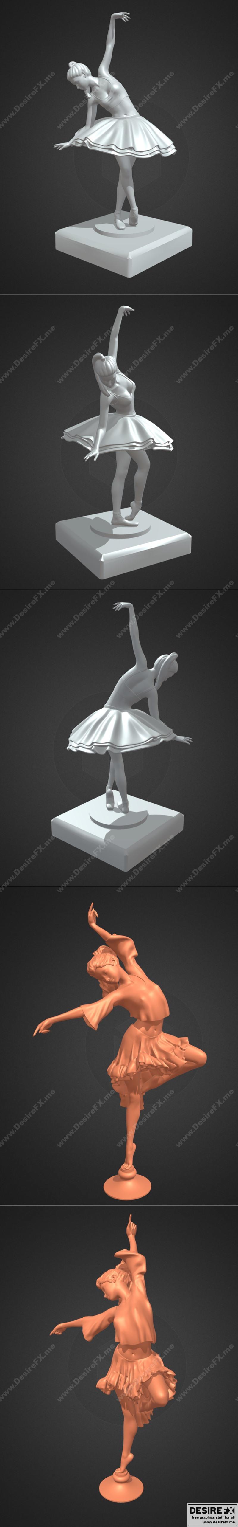 芭蕾舞者2与阿格尼亚 3D打印模型|Ballerina 2 and Agnia – 3D Print Model STL