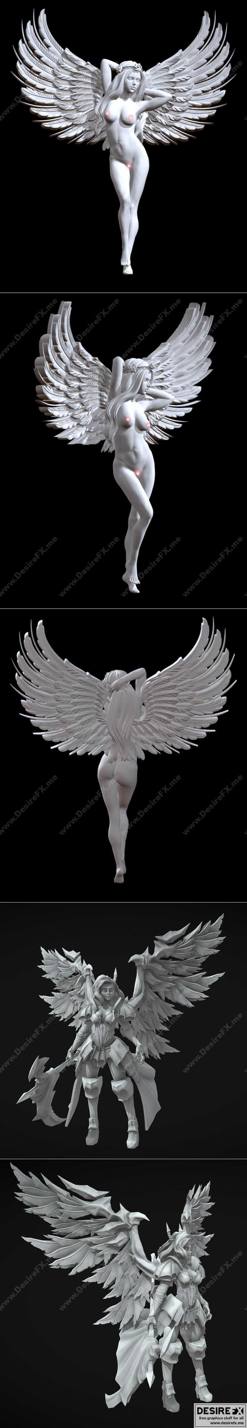 暗角风格3D打印模型：裸体少女|Girl Naked and Dark Angle – 3D Print Model STL