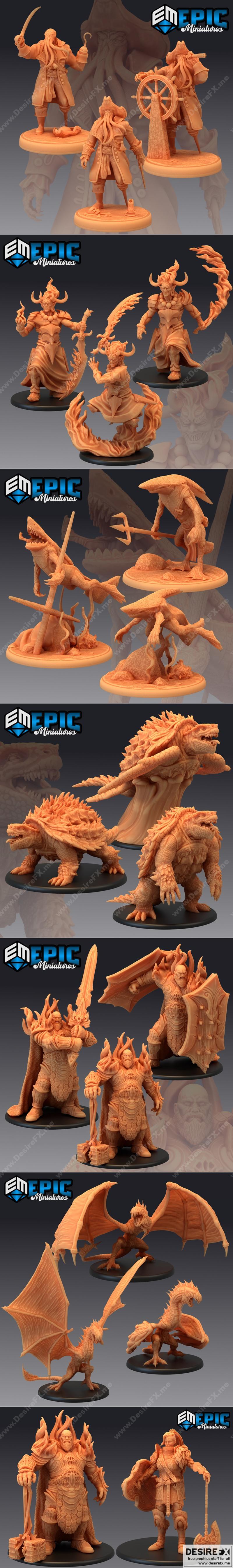 史诗迷你系列 - 火狱岛 - 3D打印模型|Epic Minis – Inferno Island – 3D Print Model STL