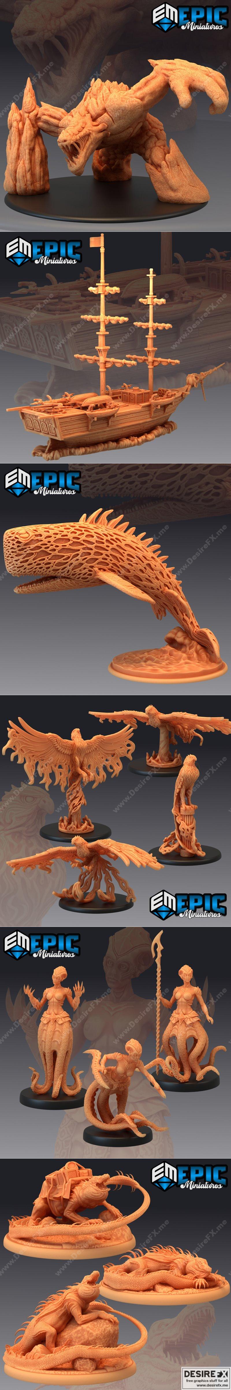 史诗迷你系列 - 火狱岛 - 3D打印模型|Epic Minis – Inferno Island – 3D Print Model STL