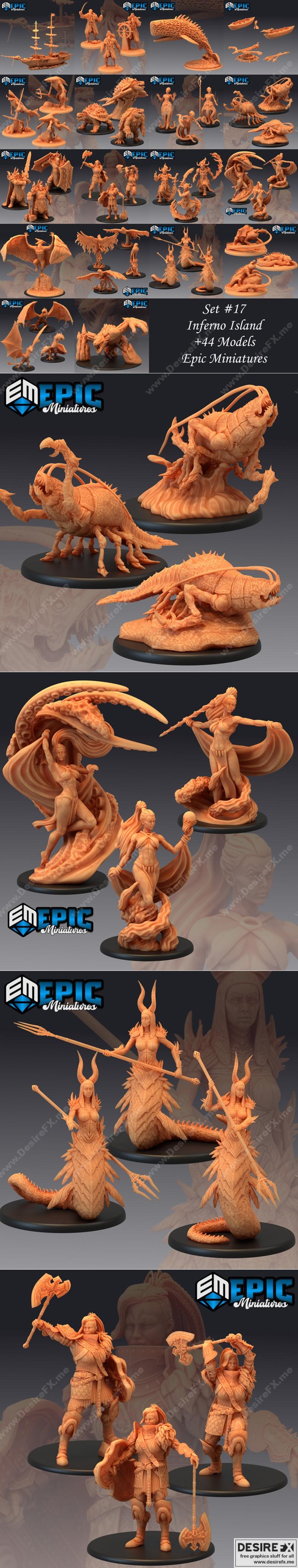 史诗迷你系列 - 火狱岛 - 3D打印模型|Epic Minis – Inferno Island – 3D Print Model STL