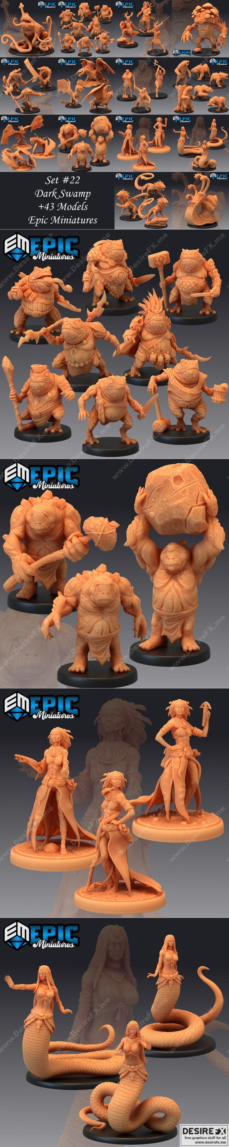 黑暗沼泽3D打印模型|Epic Minis – Dark Swamp – 3D Print Model STL