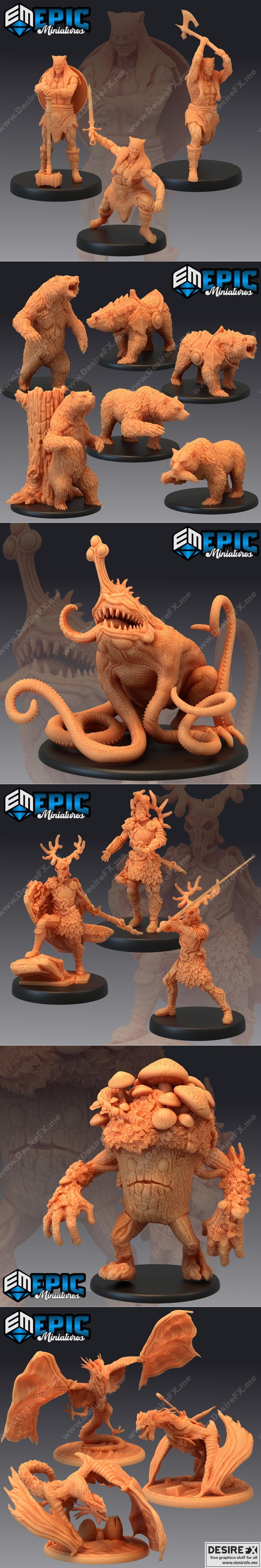 黑暗沼泽3D打印模型|Epic Minis – Dark Swamp – 3D Print Model STL