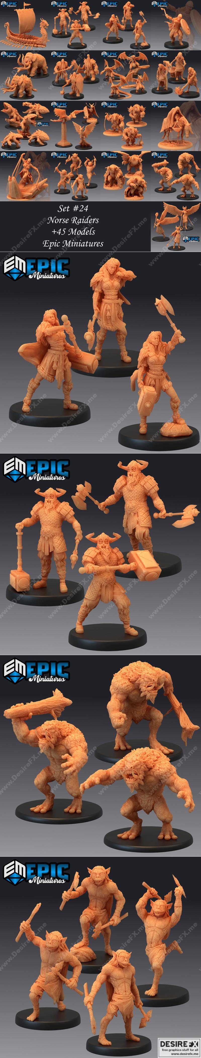北欧劫掠者 3D打印模型|Epic Minis – Norse Raiders – 3D Print Model STL