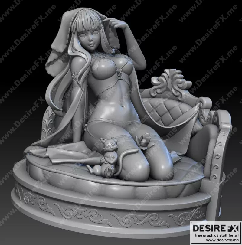 EllaArt-《Re:Zero 艾米莉亚》3D打印模型|EllaArt- Re Zero Emilia – 3D Print Model STL