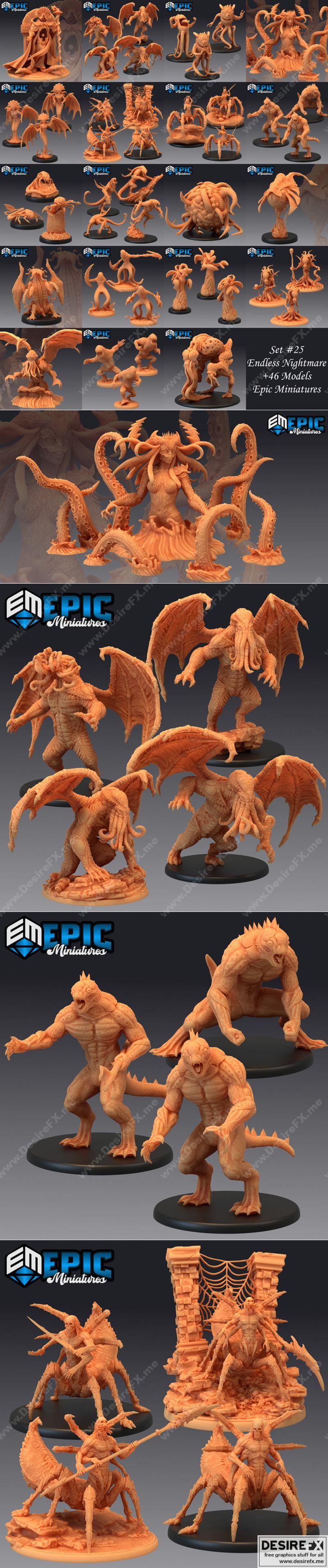 史诗迷你款 - 无限噩梦 - 3D打印模型|Epic Minis – Endless Nightmare – 3D Print Model STL