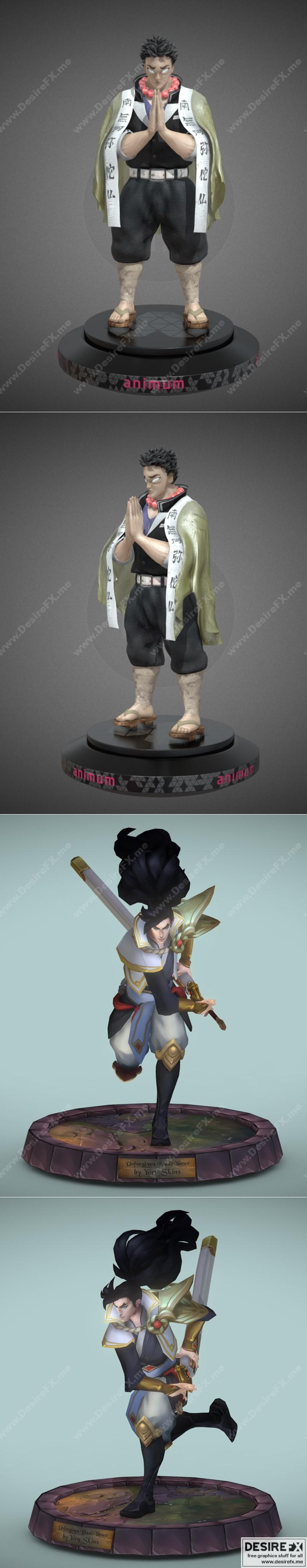 游戏角色3D打印模型：永夜降生 赤影·亚索|Videogame Character Proyect for Animum and Unforgiven Blade Yasuo – 3D Print Model STL