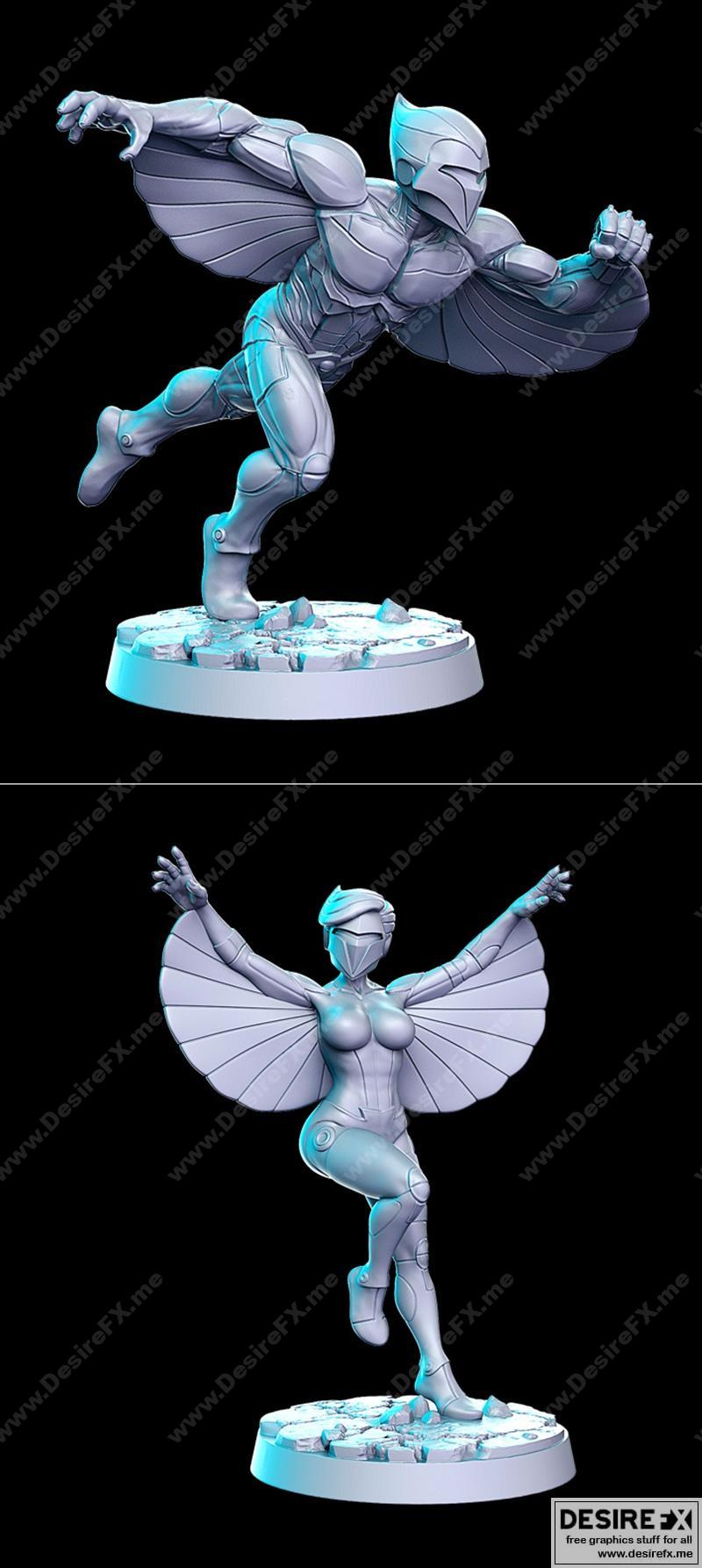 Hawkith与Ladybird 3D打印模型|Hawkith and Ladybird – RN Estudio – 3D Print Model STL