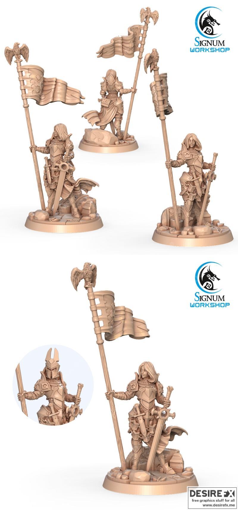 Rena Scilia 3D打印模型|Rena Scilia the Standard Bearer – 3D Print Model STL