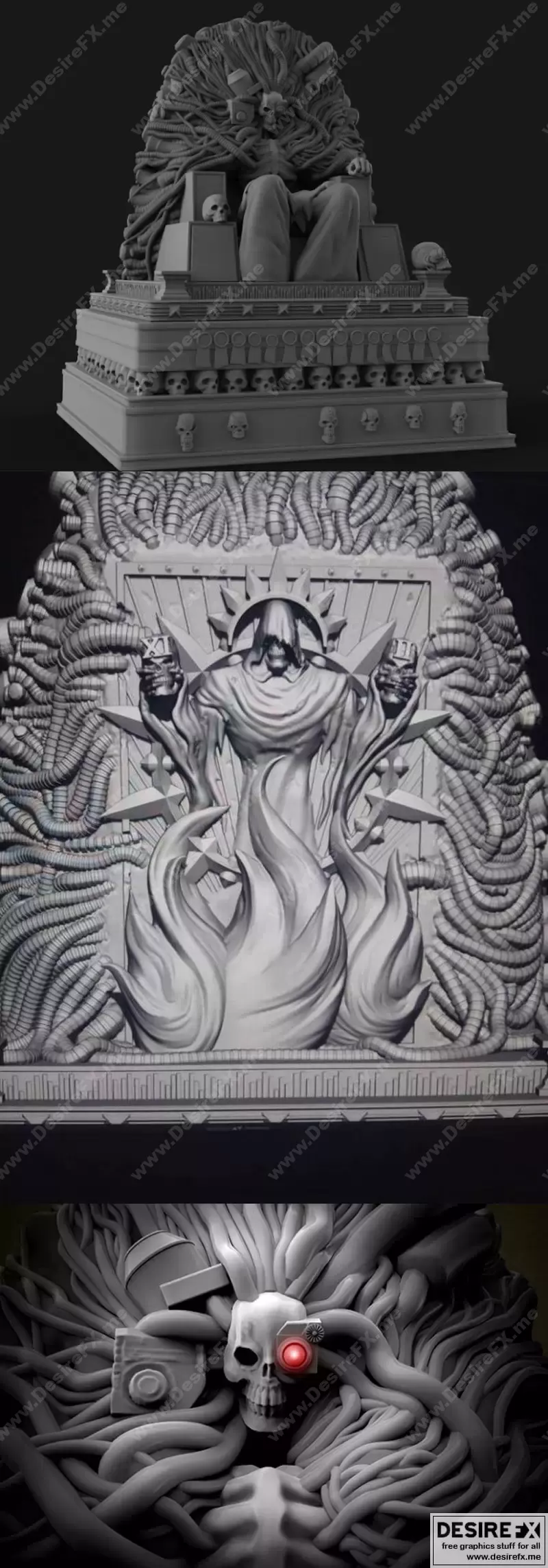 荣耀之主——辉煌支柱守护者 3D打印模型|Glorious Overlord – Fabulous Pillar Guardians – 3D Print Model STL