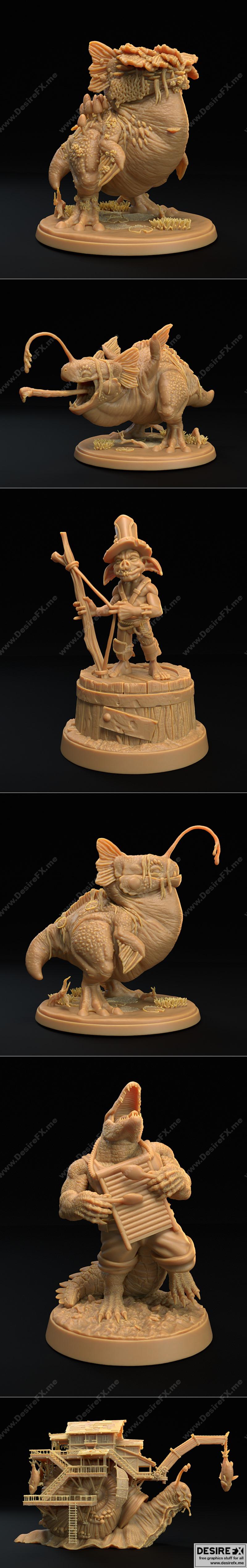 龙捕手旅舍——蘑菇沼泽老兵 3D打印模型|Dragon Trappers Lodge – Mushroom Bayou Veteran August 2022 – 3D Print Model STL