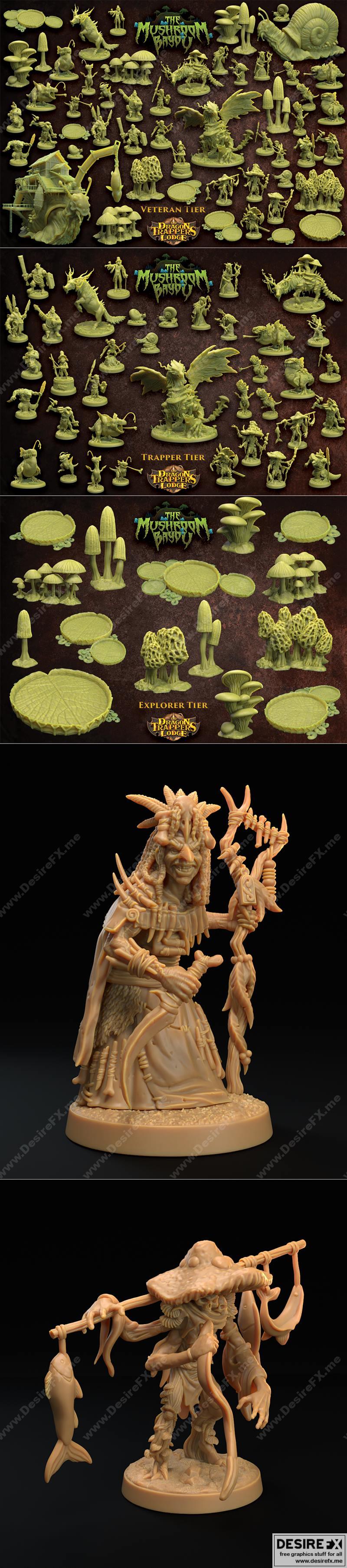 龙捕手旅舍——蘑菇沼泽老兵 3D打印模型|Dragon Trappers Lodge – Mushroom Bayou Veteran August 2022 – 3D Print Model STL
