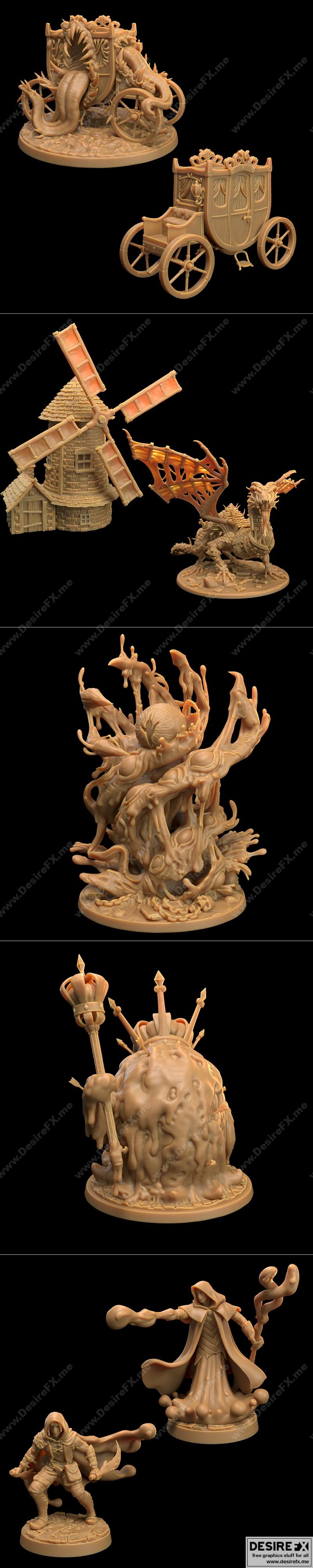 龙捕者旅舍——吞噬者 vs 模拟体 终极版 3D打印模型|Dragon Trappers Lodge – Oozes VS Mimics Veteran September 2022 – 3D Print Model STL