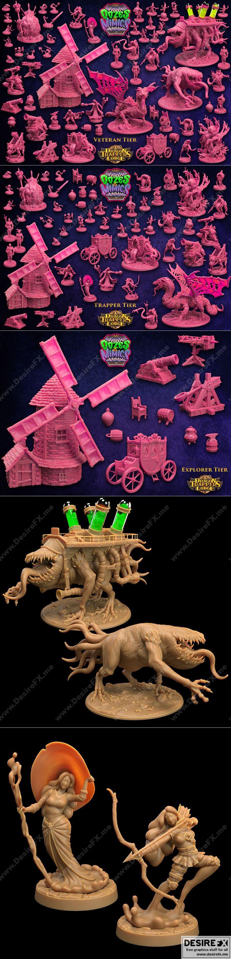 龙捕者旅舍——吞噬者 vs 模拟体 终极版 3D打印模型|Dragon Trappers Lodge – Oozes VS Mimics Veteran September 2022 – 3D Print Model STL