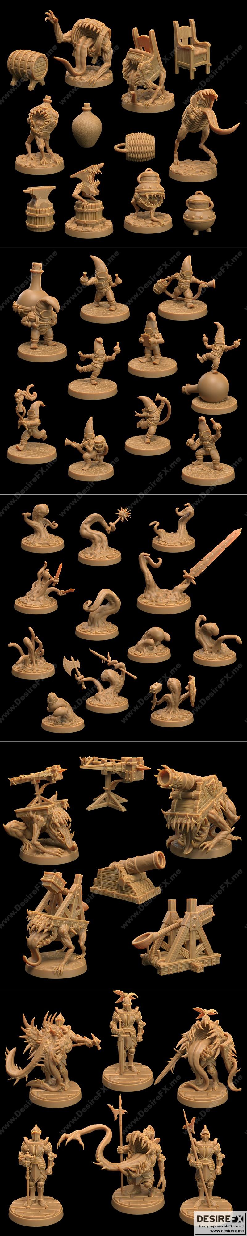 龙捕者旅舍——吞噬者 vs 模拟体 终极版 3D打印模型|Dragon Trappers Lodge – Oozes VS Mimics Veteran September 2022 – 3D Print Model STL