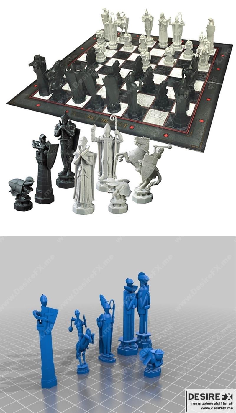 哈利波特棋子 3D打印模型|Harry Potter Wizard Chess Pieces – 3D Print Model STL