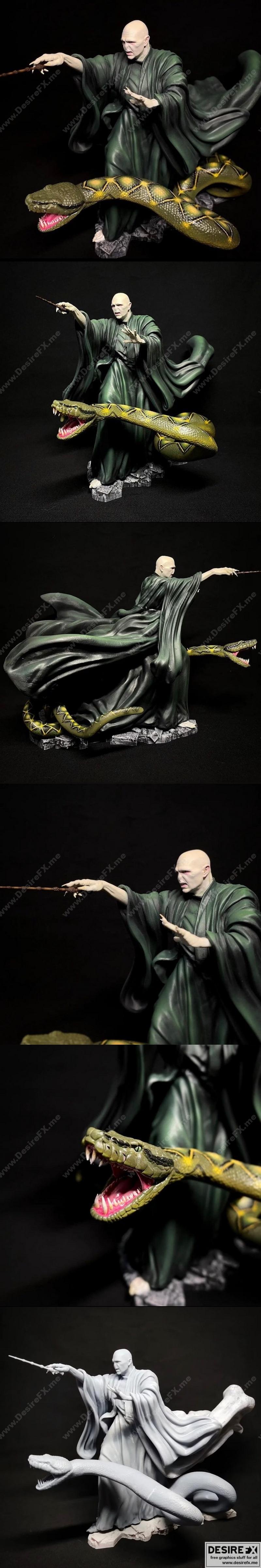 伏地魔与纳吉尼 3D打印模型|Lord Voldemort and Nagini – 3D Print Model STL