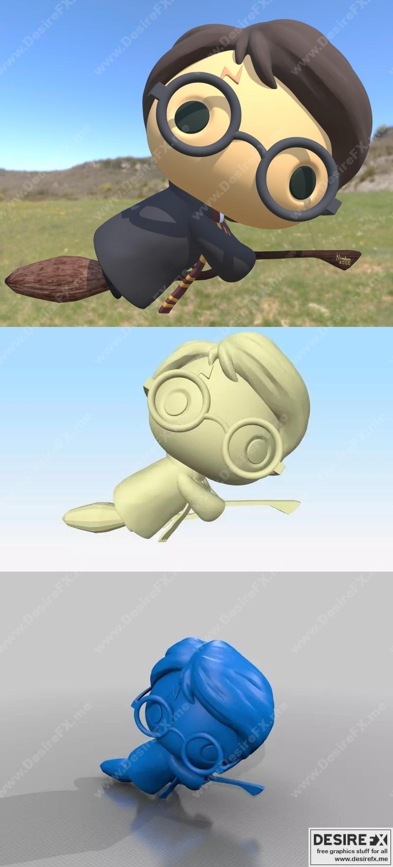 哈利波特萌系小人3D打印模型|Harry Potter Chibis – 3D Print Model STL