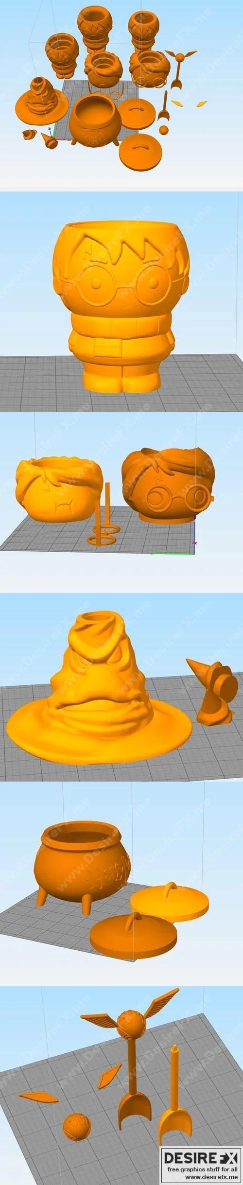 哈利波特配对模型-3D打印雕塑|Harry Potter Set Mate – 3D Print Model STL