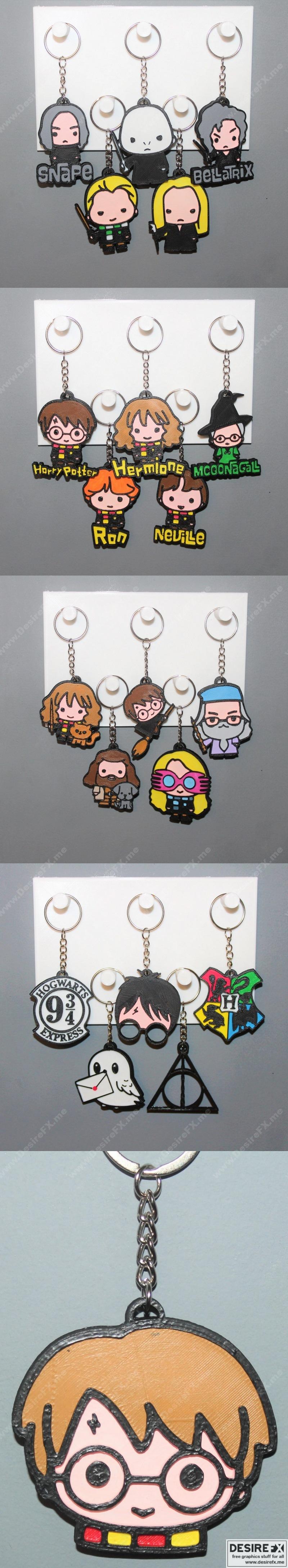 哈利波特钥匙链套装 - 3D打印模型|Harry Potter Keychains Pack – 3D Print Model STL