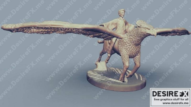哈利波特与布克贝克飞行模型|Harry Potter and Buckbeak Flying – 3D Print Model STL