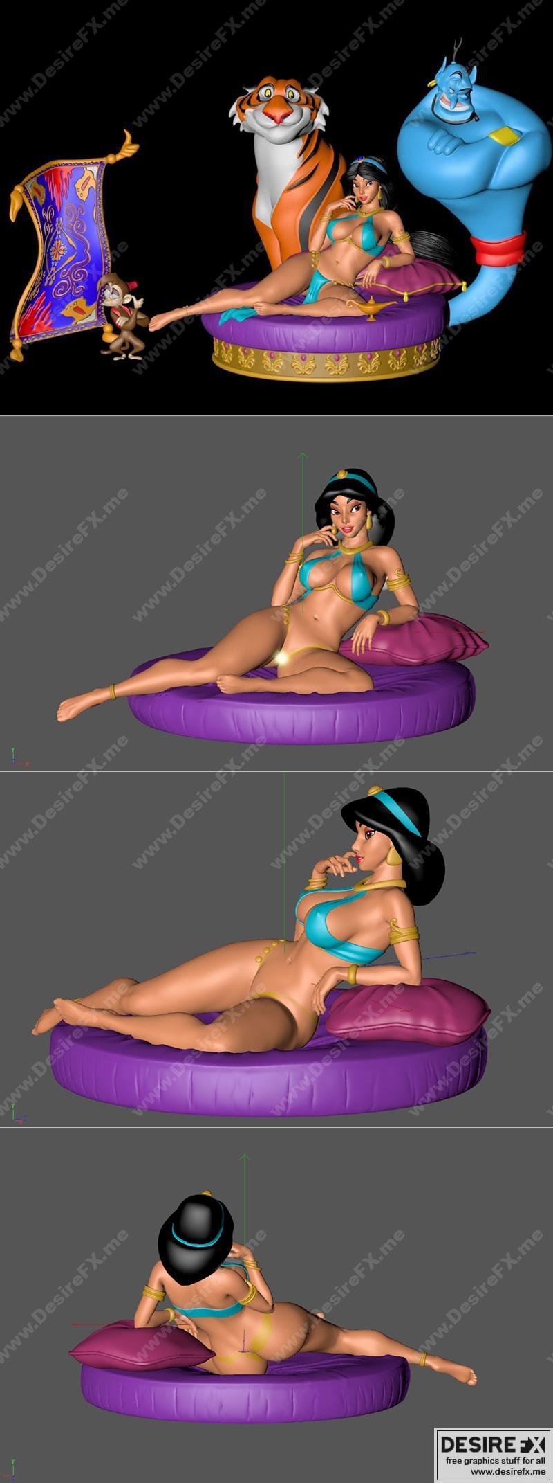 迪士尼茉莉公主3D打印模型|Onicron – Arabian Princess Jasmine Disney – 3D Print Model STL