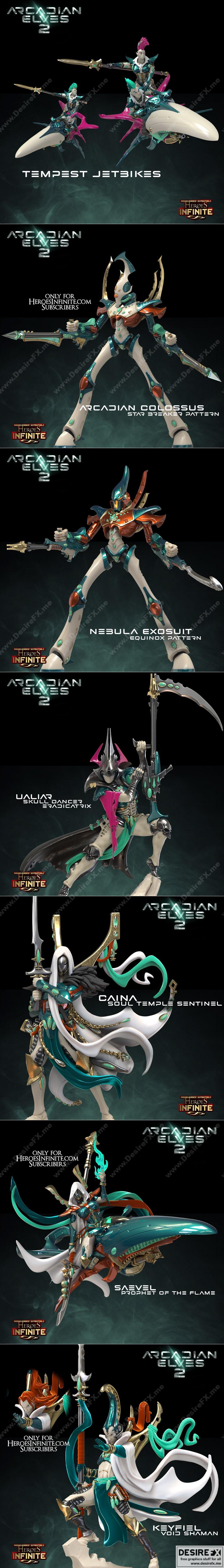 弧洲精灵 3D打印模型|Heroes Infinite – Arcadian Elves 2 August 2022 – 3D Print Model STL
