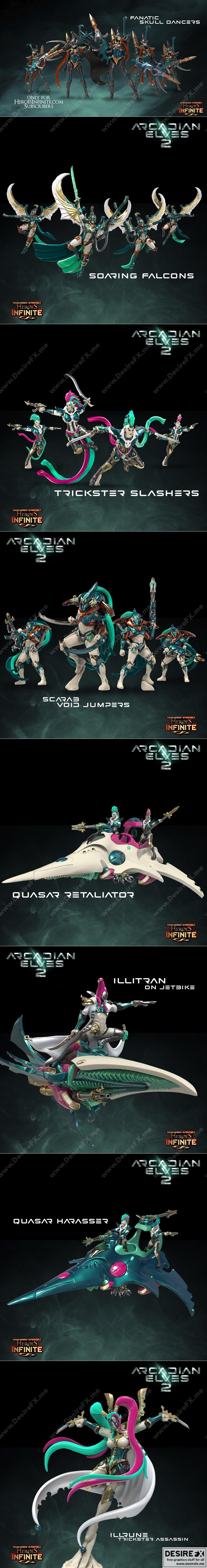 弧洲精灵 3D打印模型|Heroes Infinite – Arcadian Elves 2 August 2022 – 3D Print Model STL