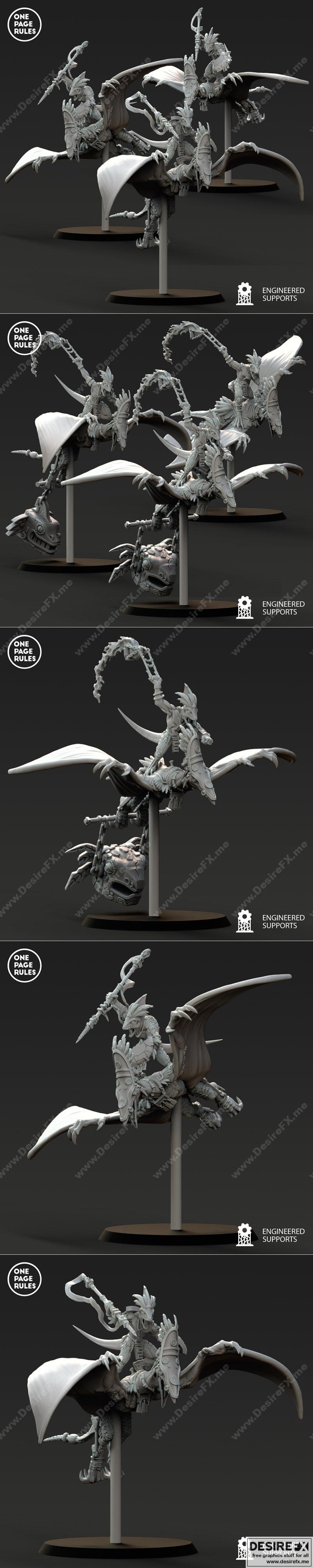 翼龙骑士——3D打印模型|Saurian Pterodactyl Riders – 3D Print Model STL
