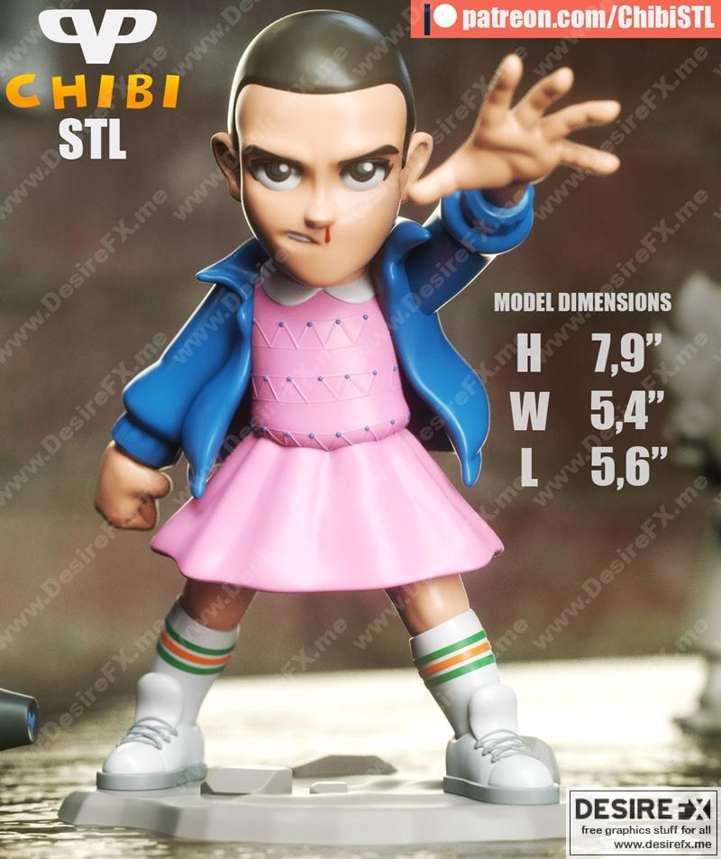 十一萌系——动漫角色3D打印模型|Eleven Chibi – 3D Print Model STL