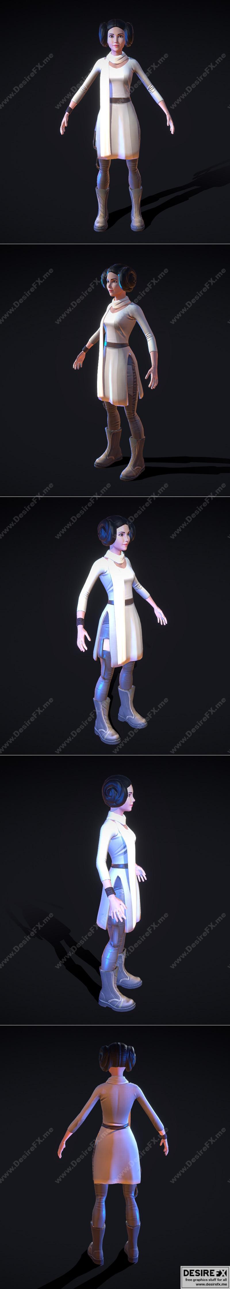 星球大战主题3D打印模型|Female Star Wars – themed avatar – 3D Print Model STL